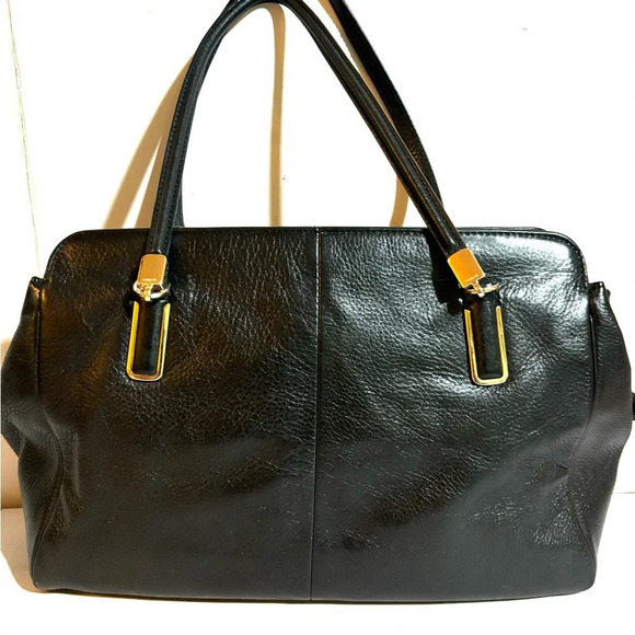 Coach black leather satchel handbag - Picture 2 of 10